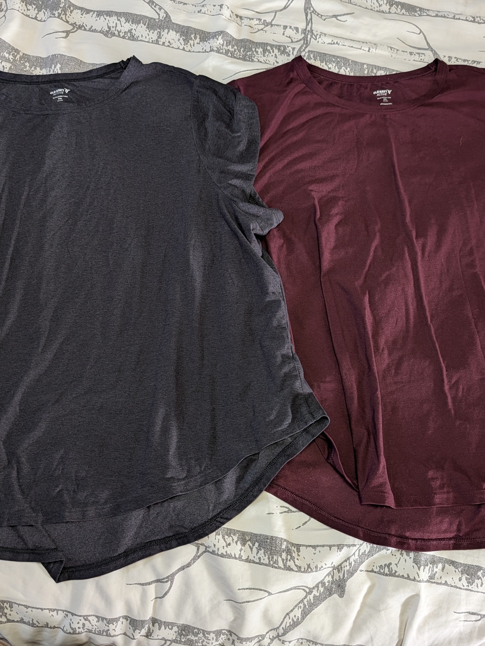 Old Navy Short Sleeve Crewneck Tee Duo in Black and Burgundy